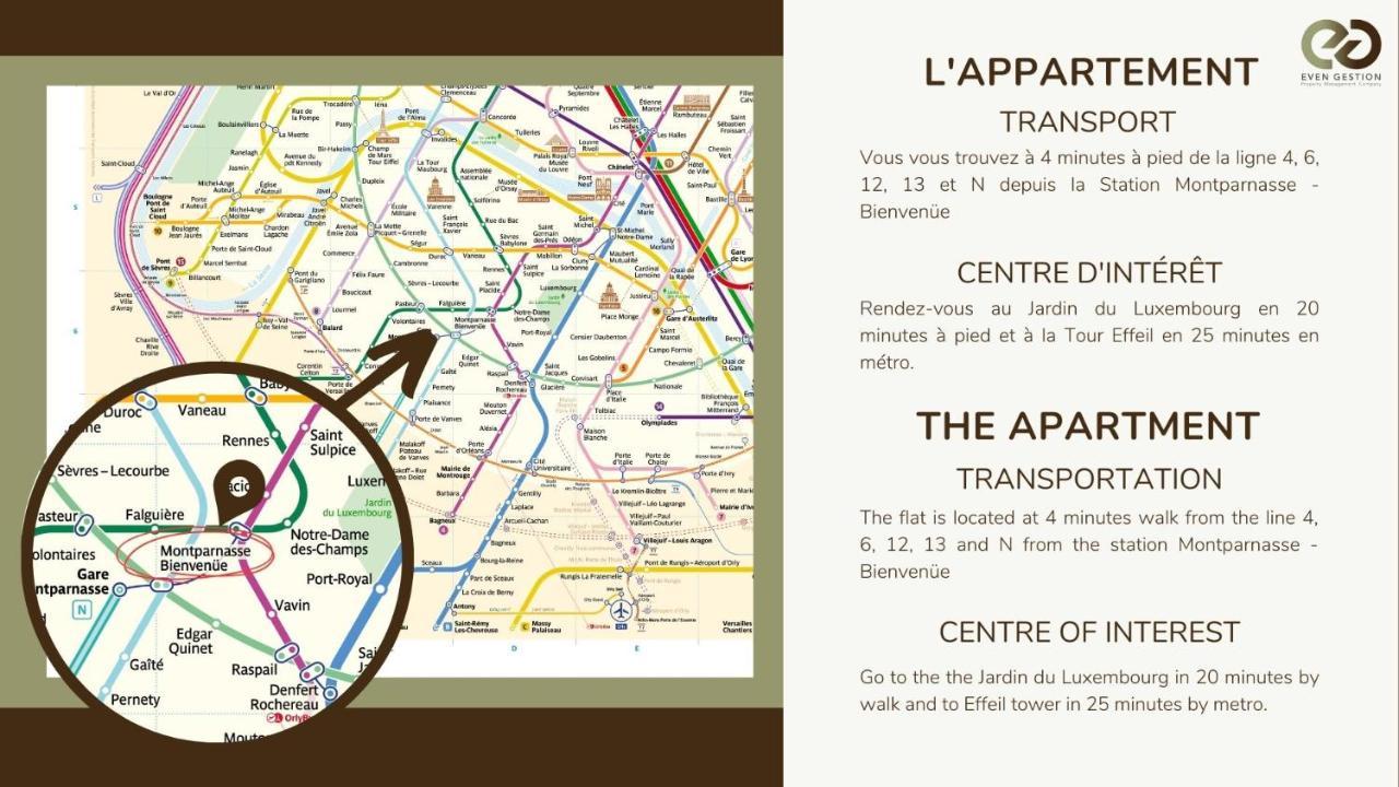 Prox.Gare Montparnasse-Galeries Lafayette! 4Pers. Apartment Париж Екстериор снимка